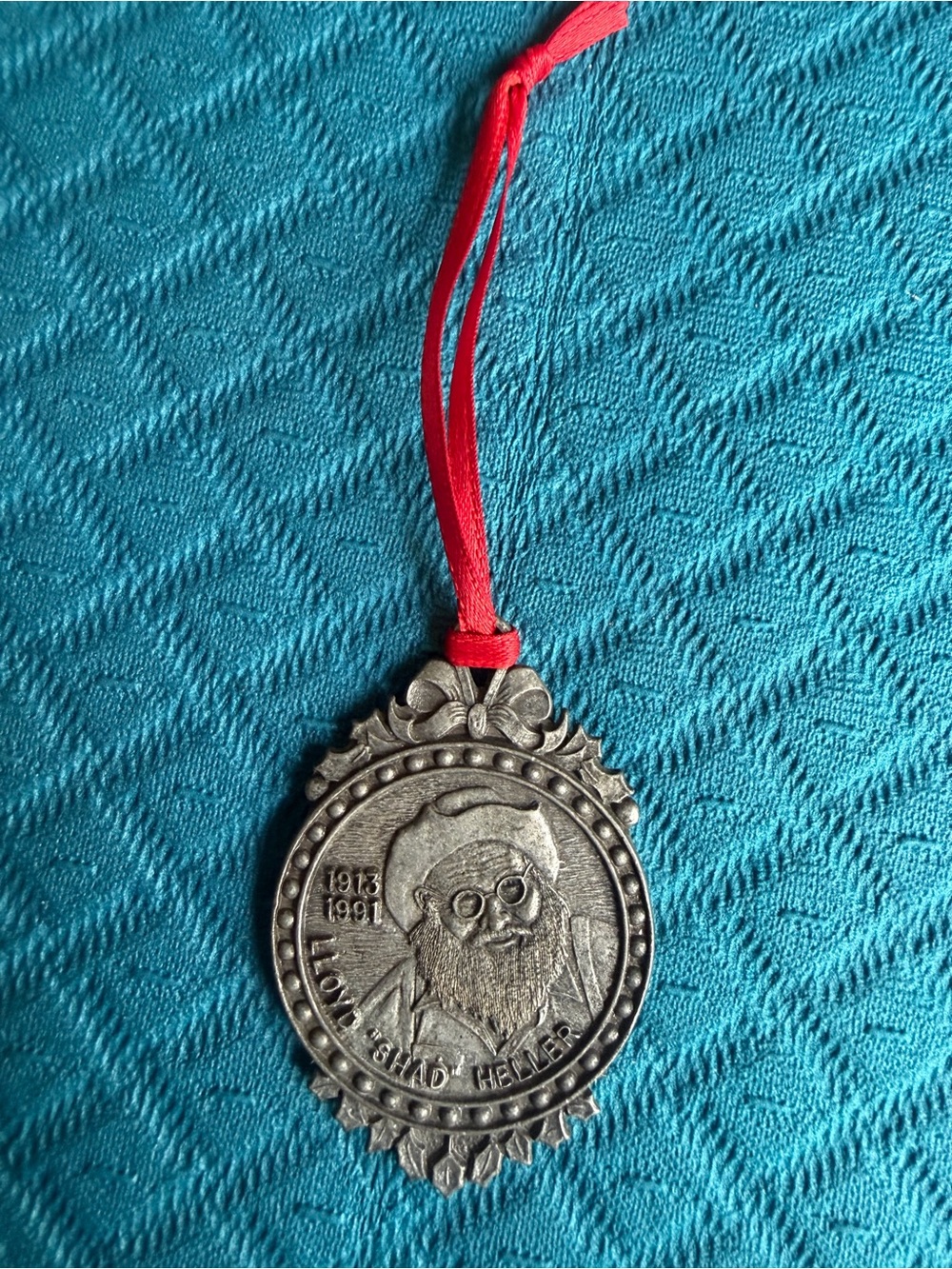 1998 Silver Dollar City Pewter Christmas Ornament Lloyd Shad Heller Blacksmith